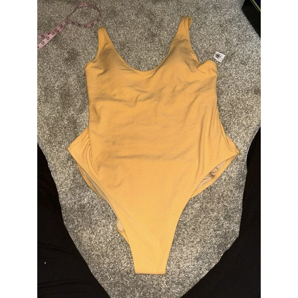 Old Navy Orange Terri Cloth XXL Plus One‎ Piece Scoop Back Swim Suit